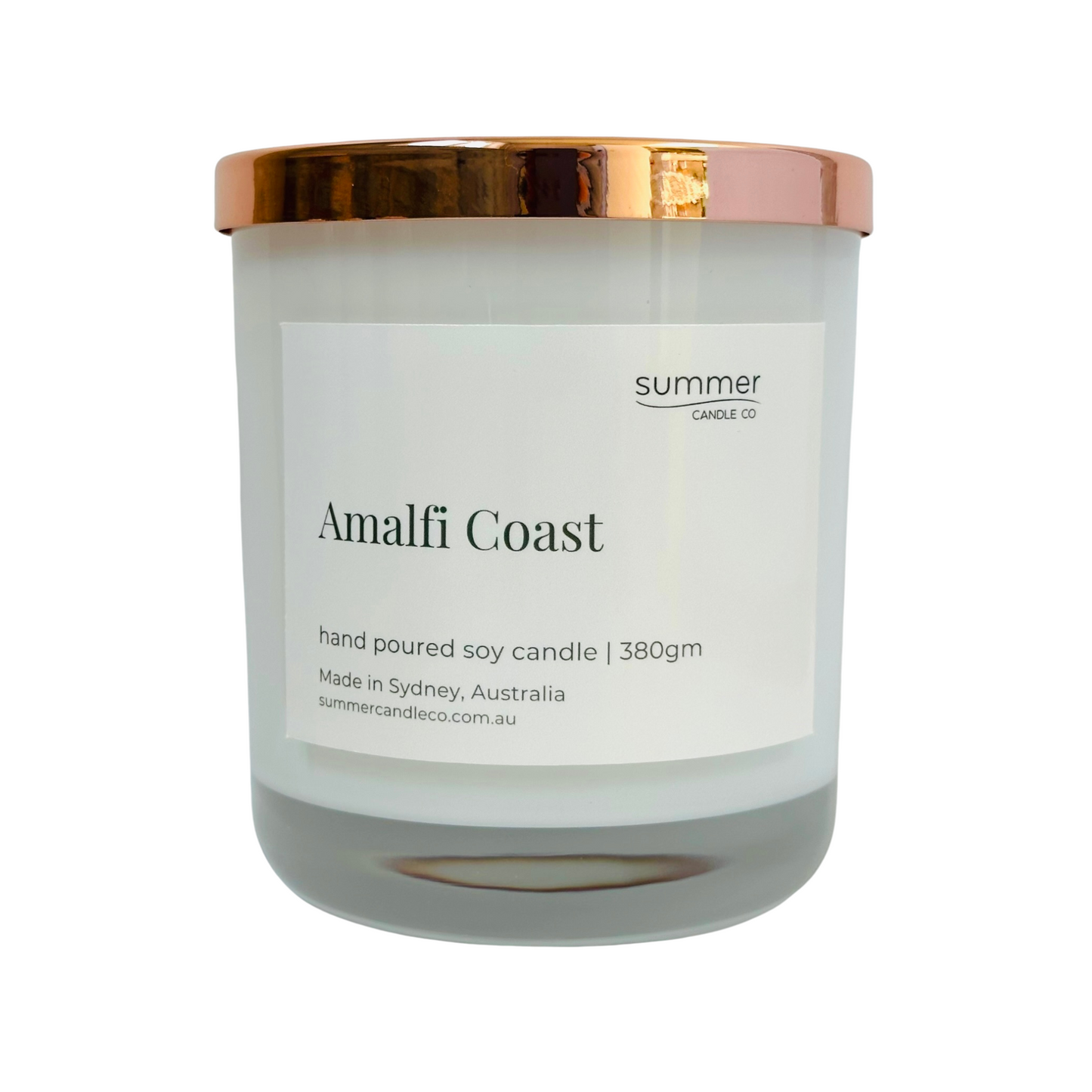 Lovely Hand Poured Soy Candle 380gram Fragrance of Amalfi Coast