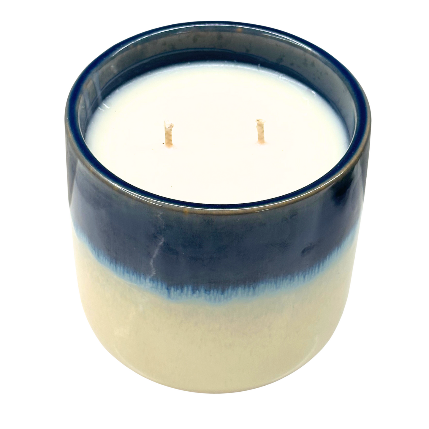 Citronella Bue and White 500g Soy Wax Candle high view