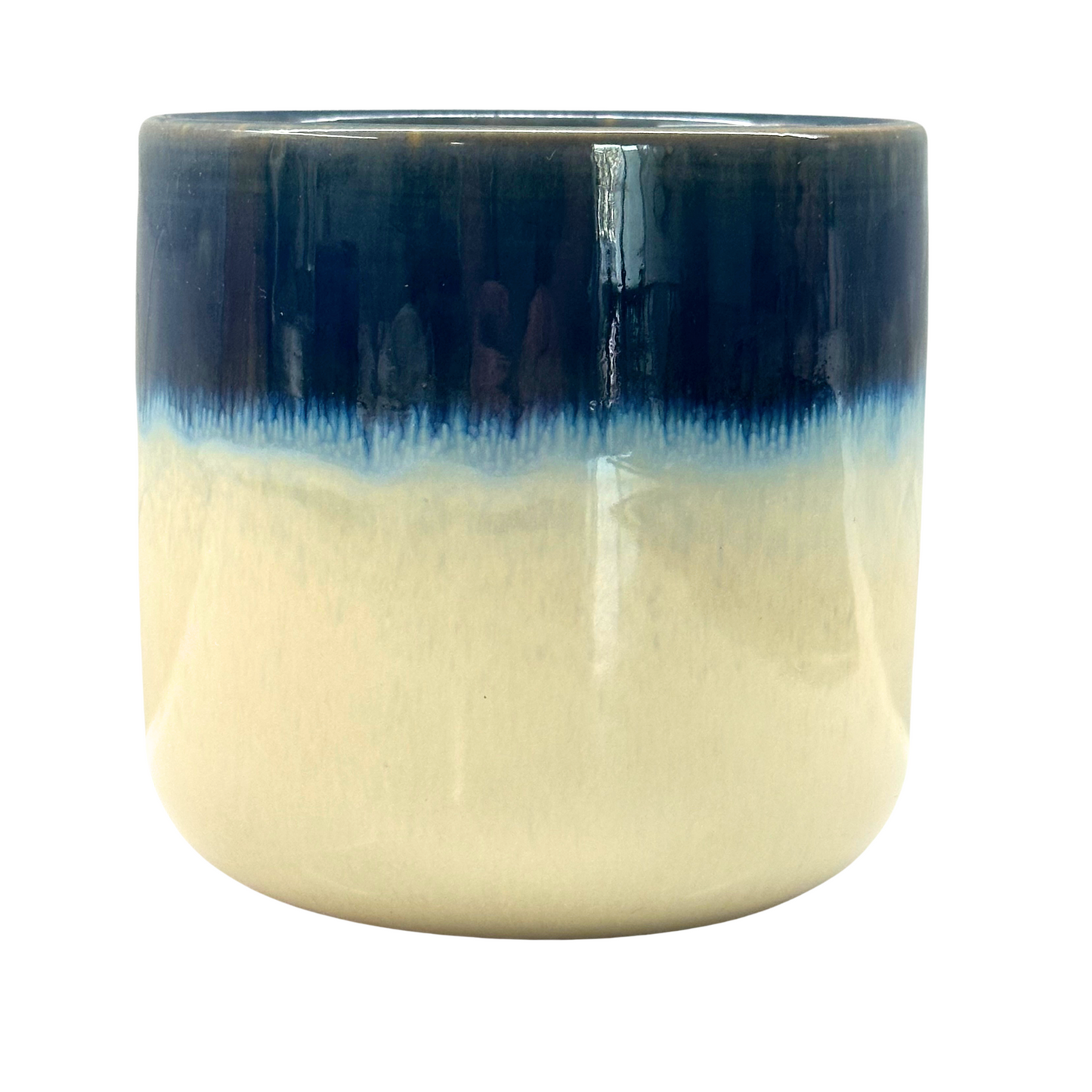 Citronella Blue and White 500g Soy Wax Candle side view