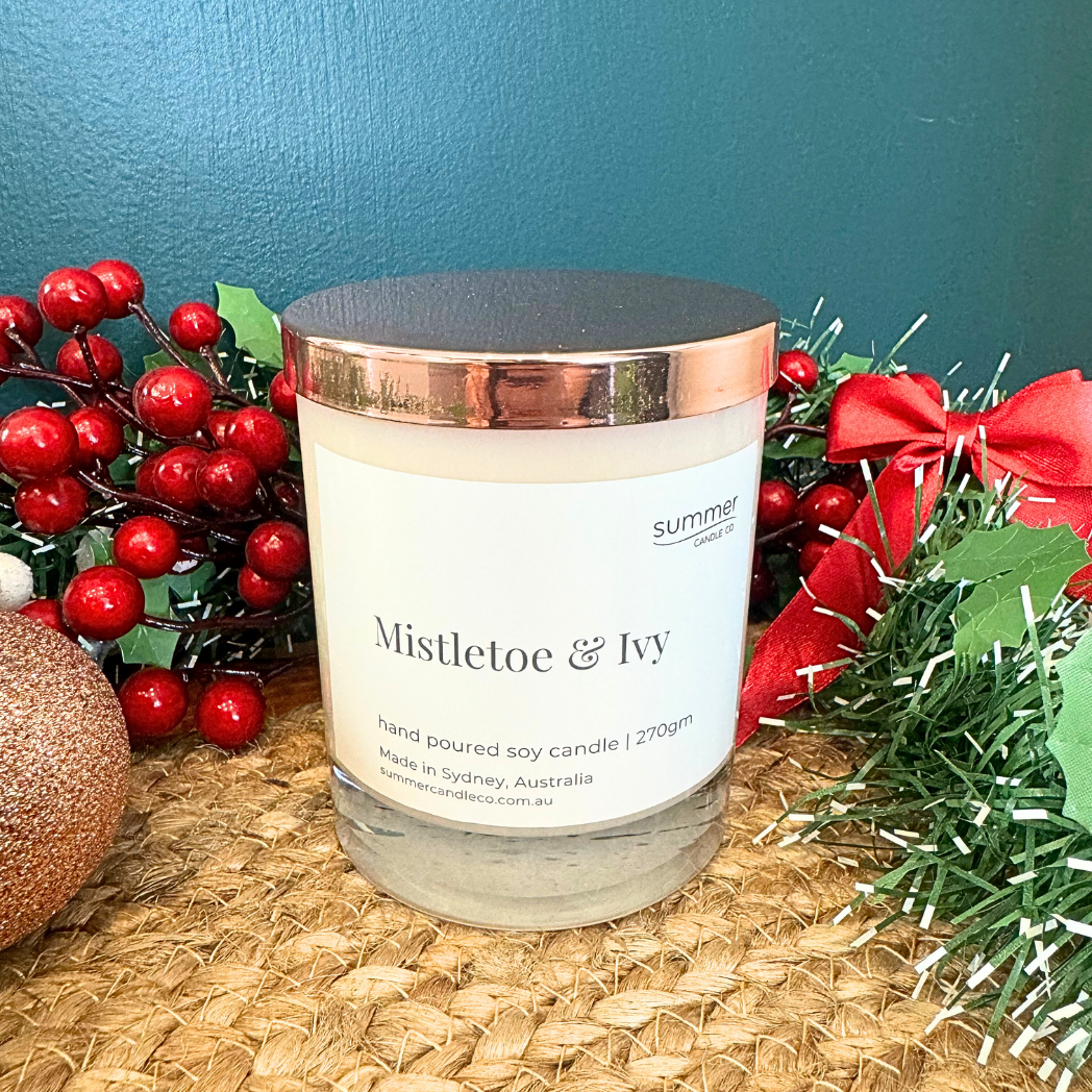 SALE - Mistletoe & Ivy Soy Wax Candle