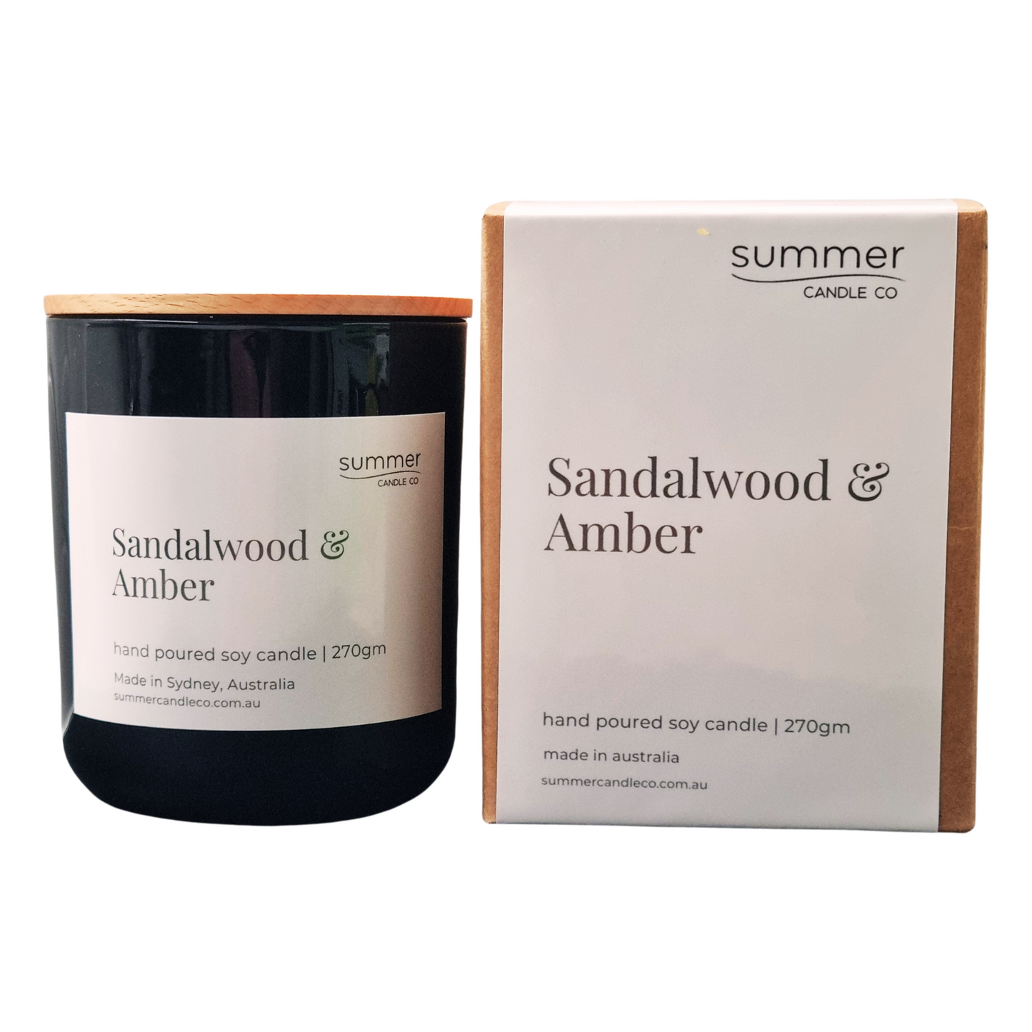 Sandalwood & Amber Soy Wax Candle