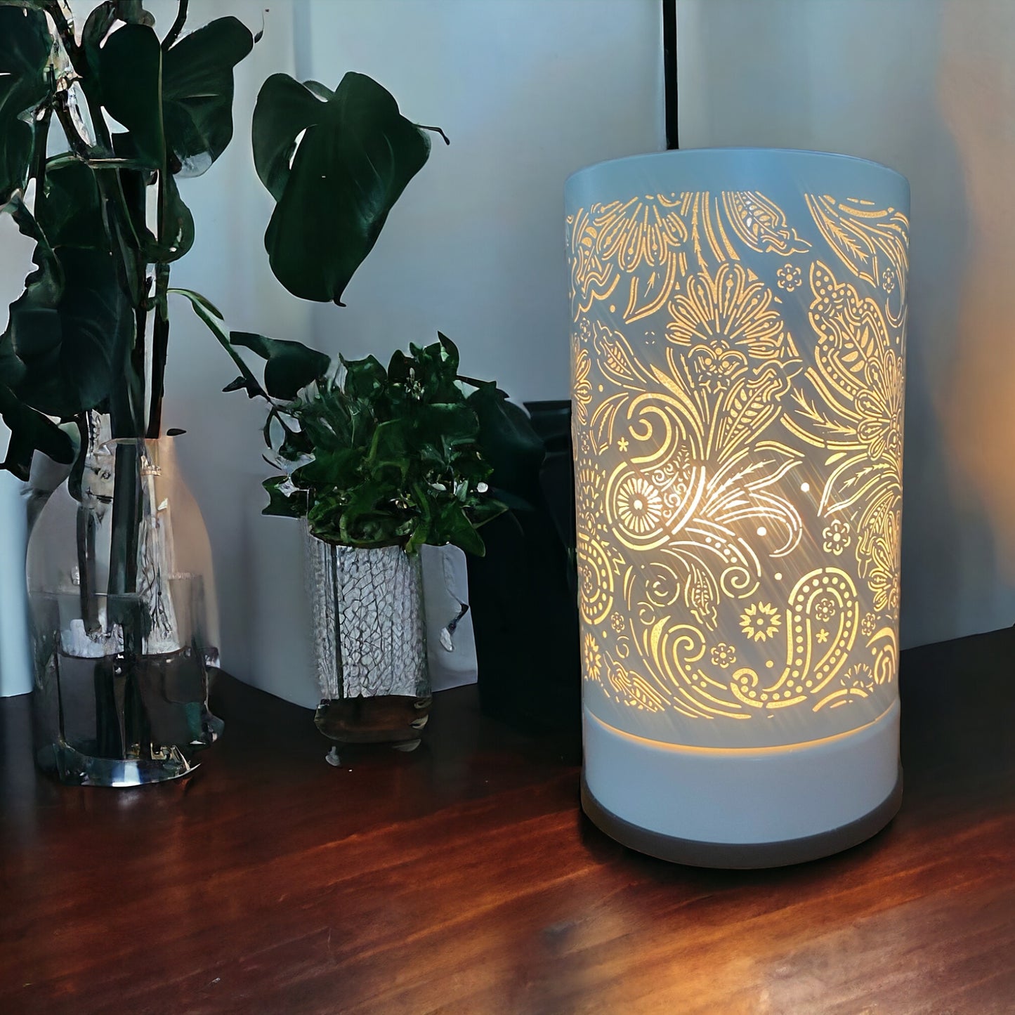 Melt Warmer - Floral White Metal