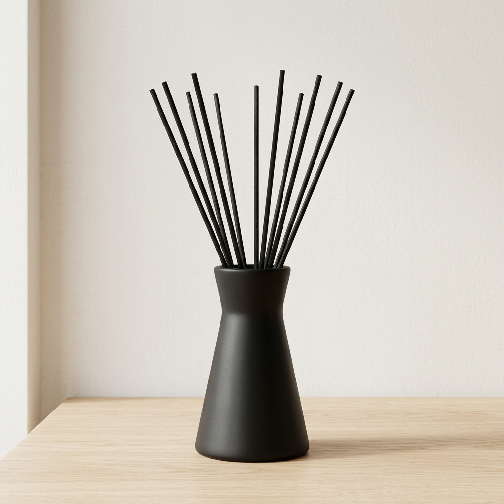 Black ceramic reed diffuser main product photo