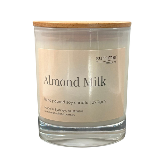Lovely Hand Poured Soy Candle 270gram Fragrance Almond Milk