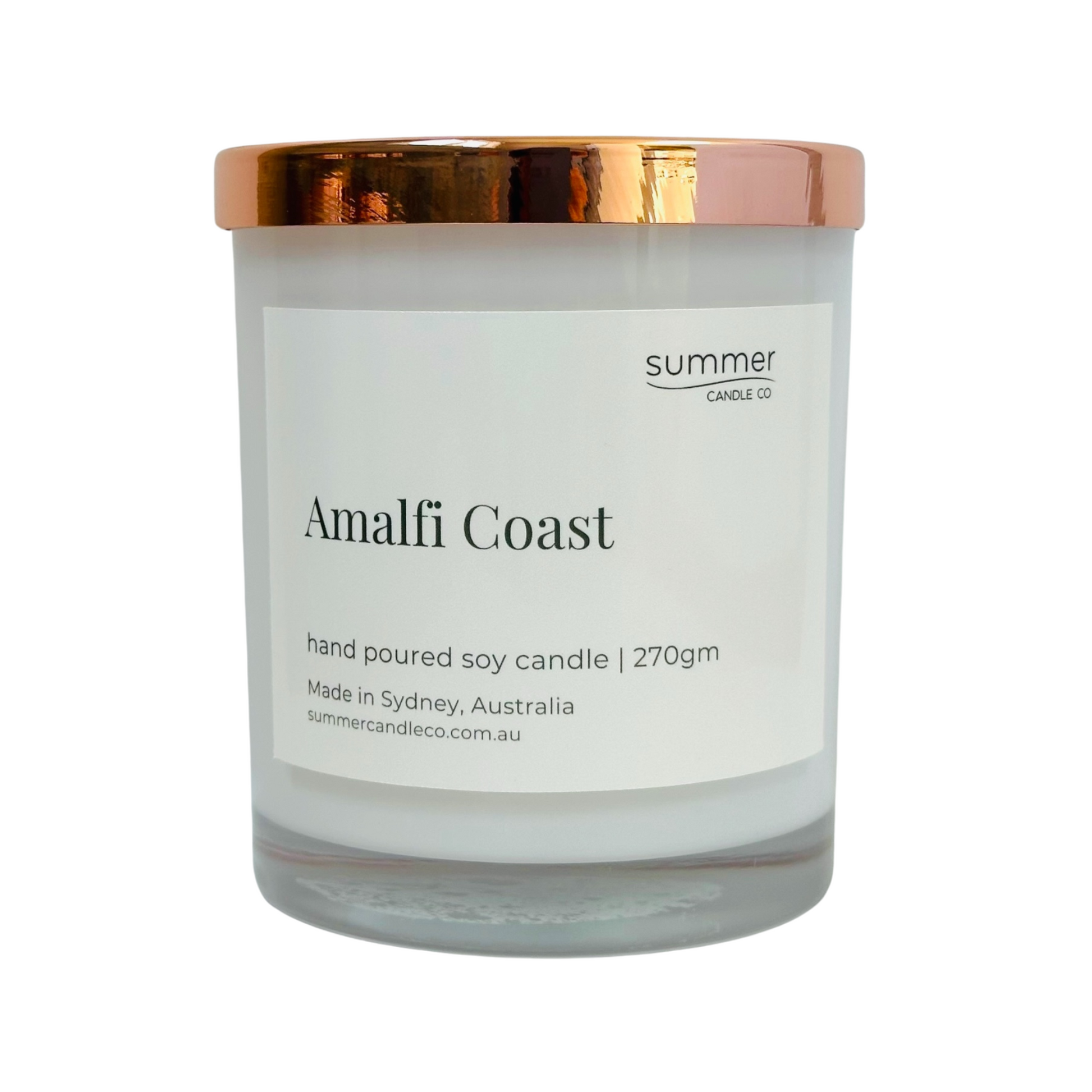 Lovely Hand Poured Soy Candle 270gram Fragrance of Amalfi Coast