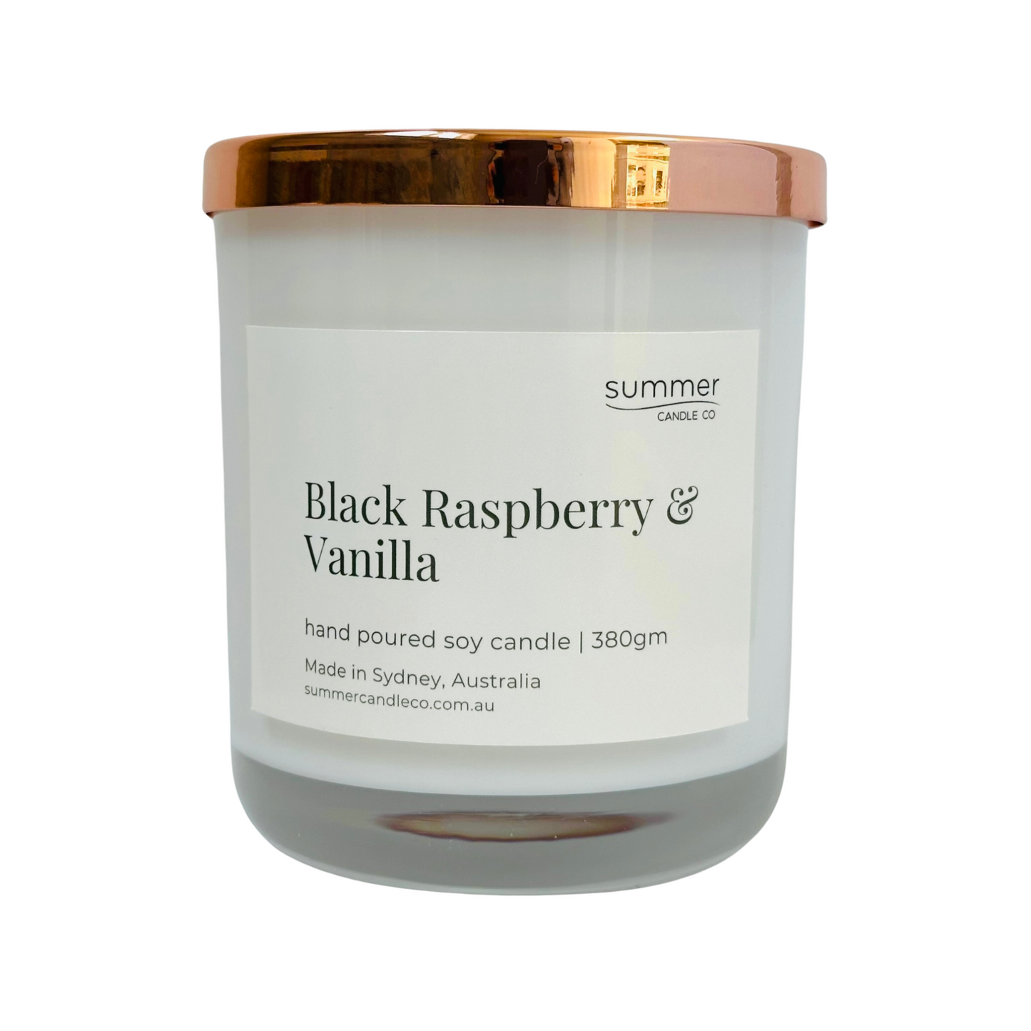 Lovely Hand Poured Soy Candle 380gram Fragrance of Black Raspberry & Vanilla