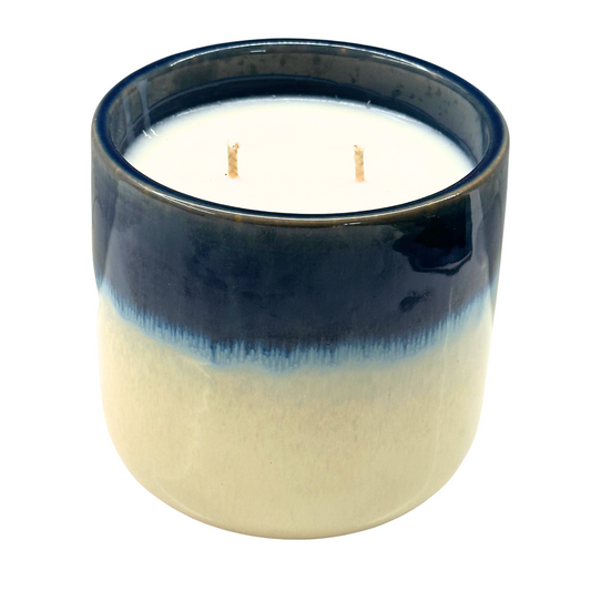 Citronella Blue and White 500g Soy Wax Candle