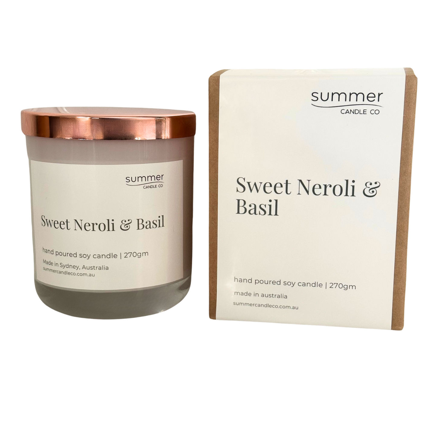 Sweet Neroli & Basil Soy Wax Candle